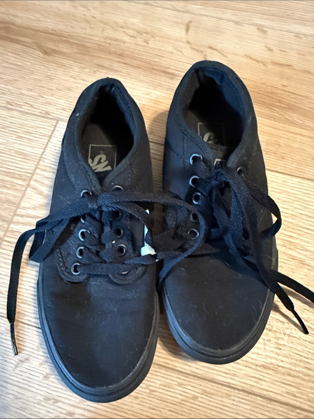 Vans Women’s Black Canvas Low-Top Sneakers with Lace-Up